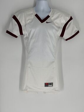 NWT Nike Mens Football Athletic Practice Mesh Jersey White / Burgundy Size: S